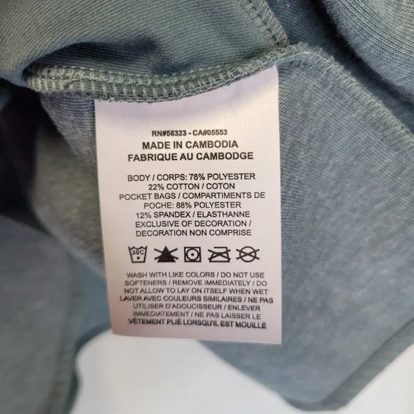 Nike Women's Small Pullover Sweatshirt Blue Wrap Front Pockets Double Cuff - Picture 8 of 8